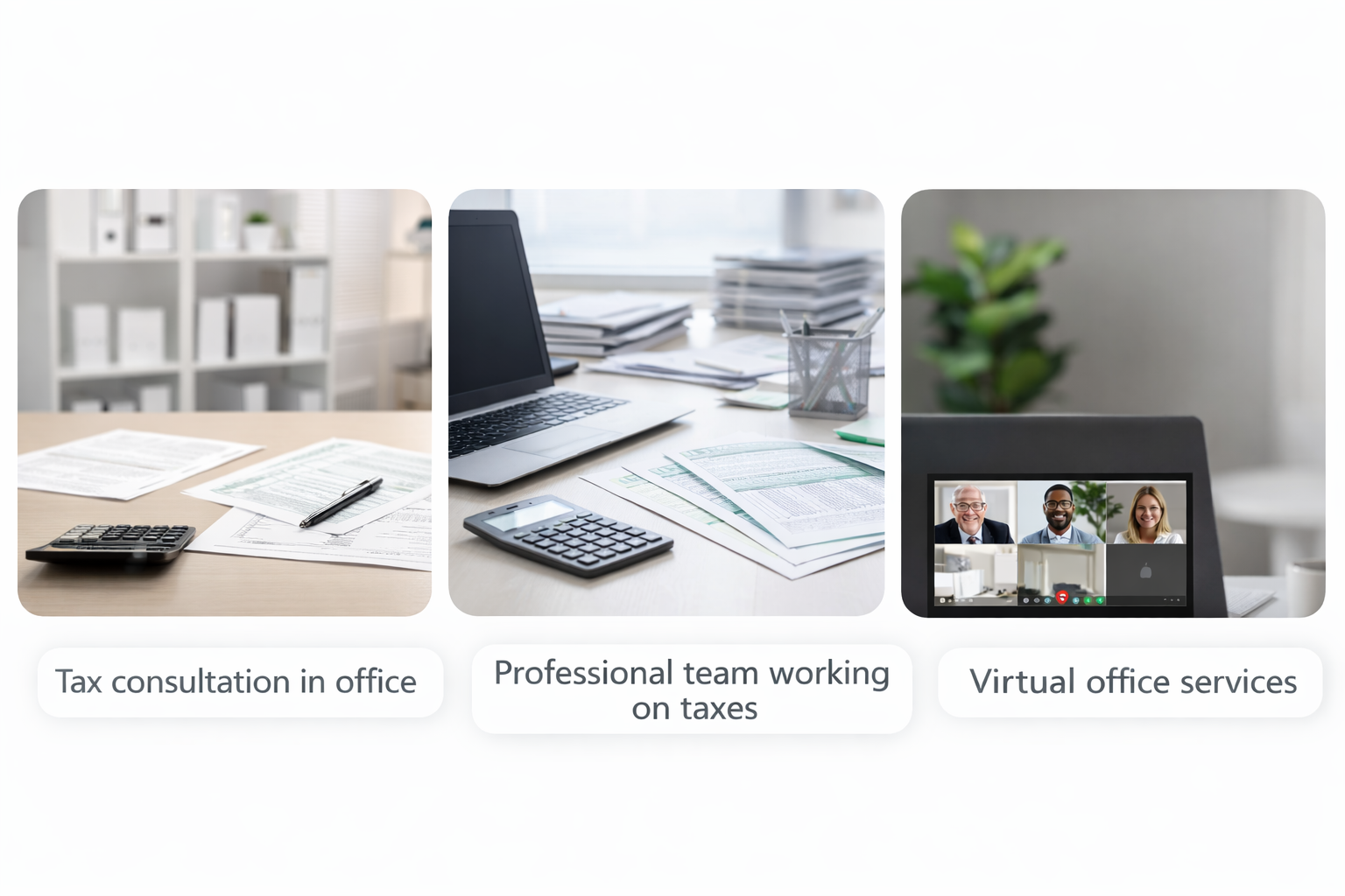 Professional team working on taxes